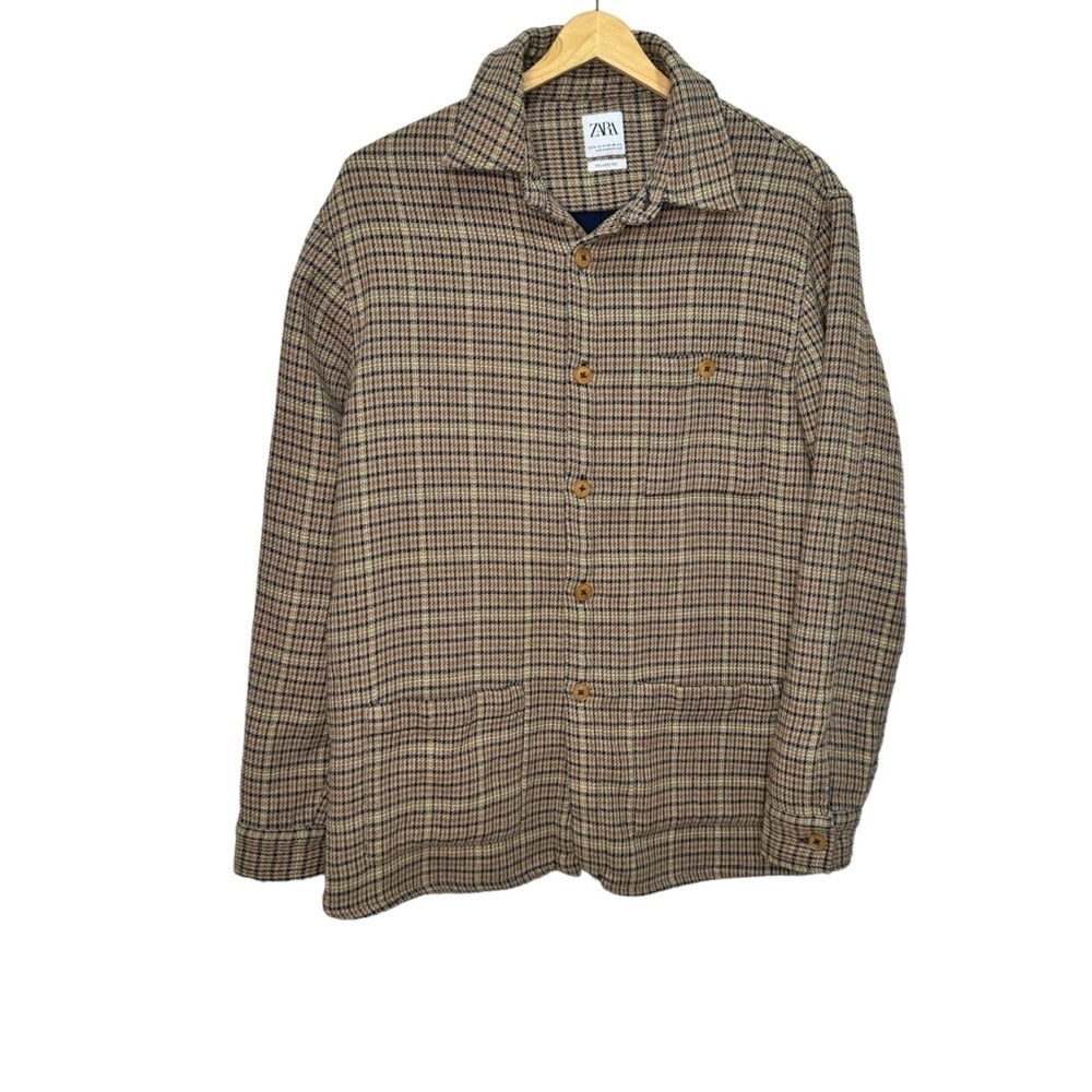 Zara Brown Plaid Shacket Size Medium
